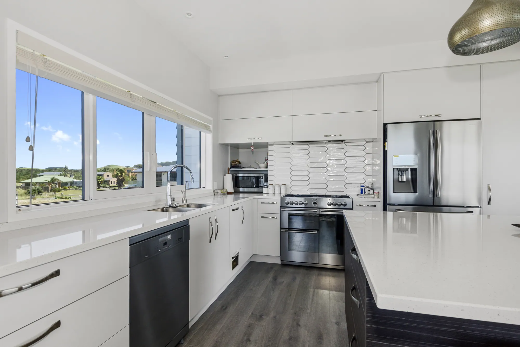Rebuilt kitchen in a renovated beach house, Ruakaka Beach