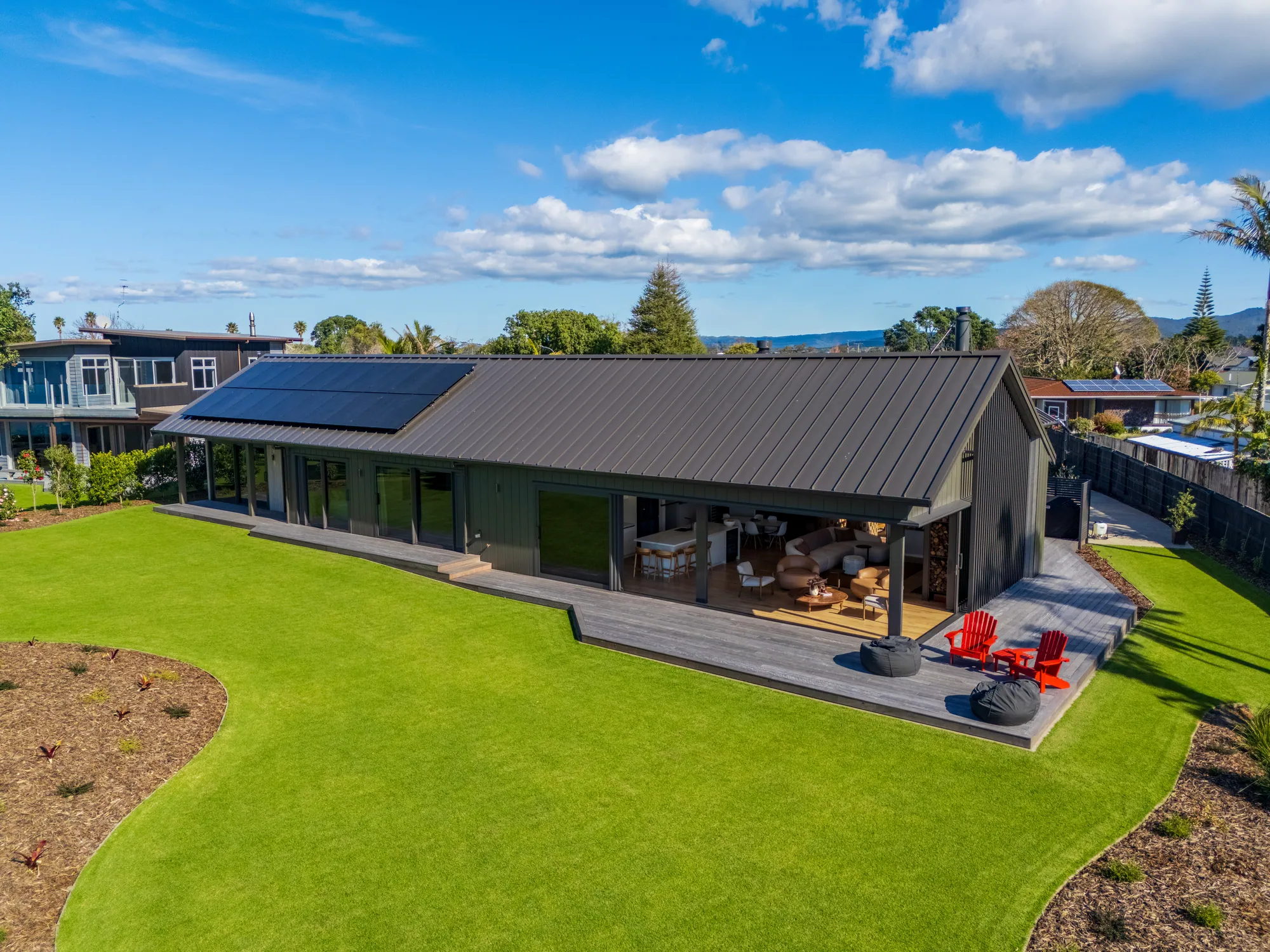 The showhome and its grounds from the air